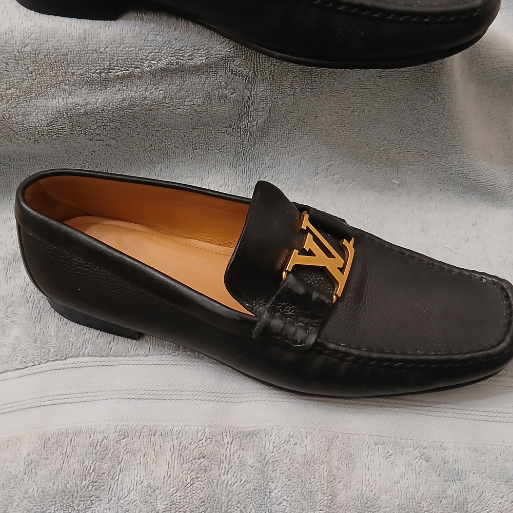 Louis Vuitton Black Loafers with Gold Hardware - Picture 2 of 7